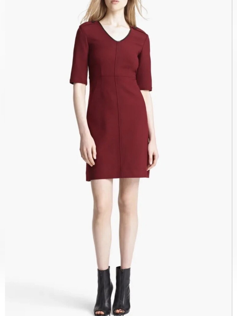 BURBERRY | $645 Wool w/Lambskin Mini Dress